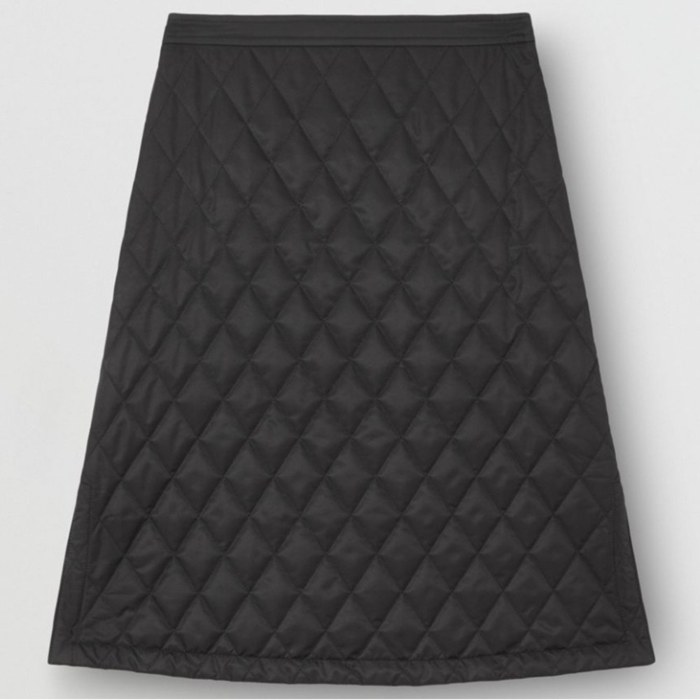 Burberry Quilted A-Line Skirt in Navy Blue - Picture 3 of 11